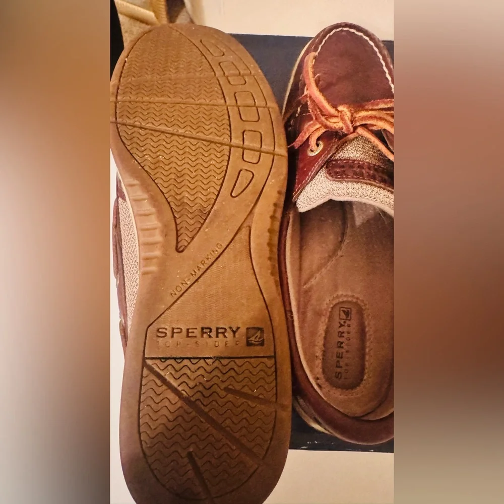 Sperry Women’s Top Sider Bluefish 2 Eye Tan Boat Shoes, Sailing, Deck Shoes - Picture 9 of 11